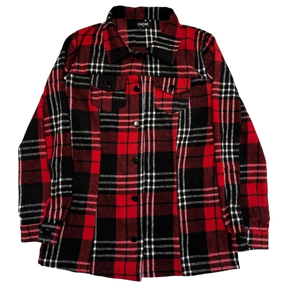Chic Me Flannel Shirt Shacket Coat Plaid Red
Brushed Flannel Size Small NEW - Picture 15 of 15